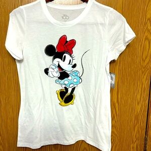 NWT Disney 100 Minnie Mouse White T Shirt size medium